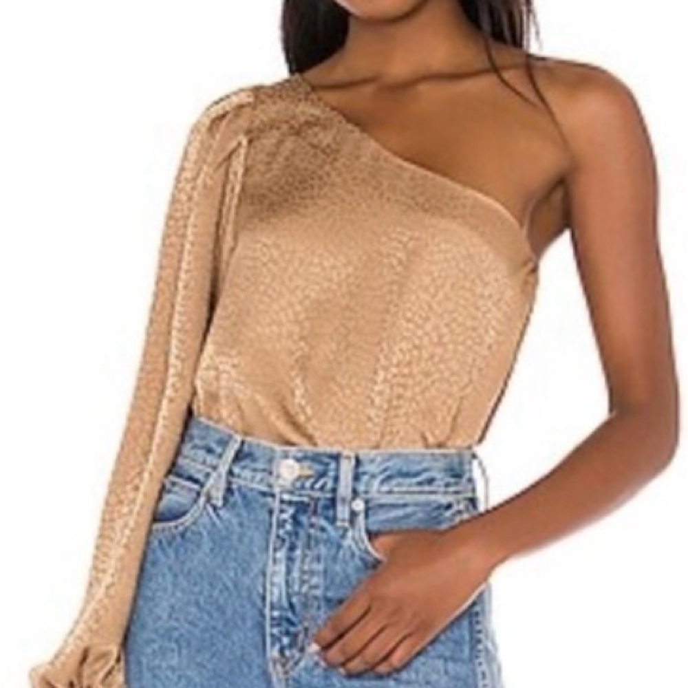 Show Me Your MuMu leopard copper Brown Blouse small
